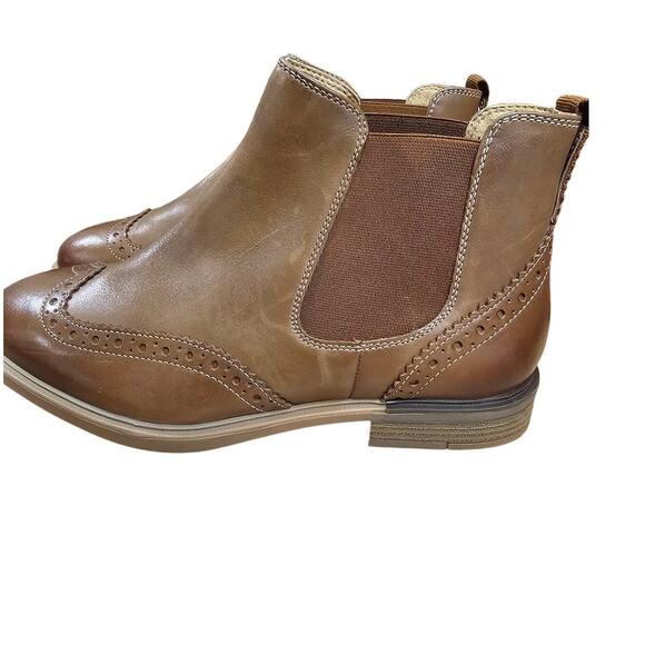 NWT Leather Hush Puppie Bailey Chelsea Boot Brown Booties Ladies Size 7.5 Wide - Picture 8 of 11